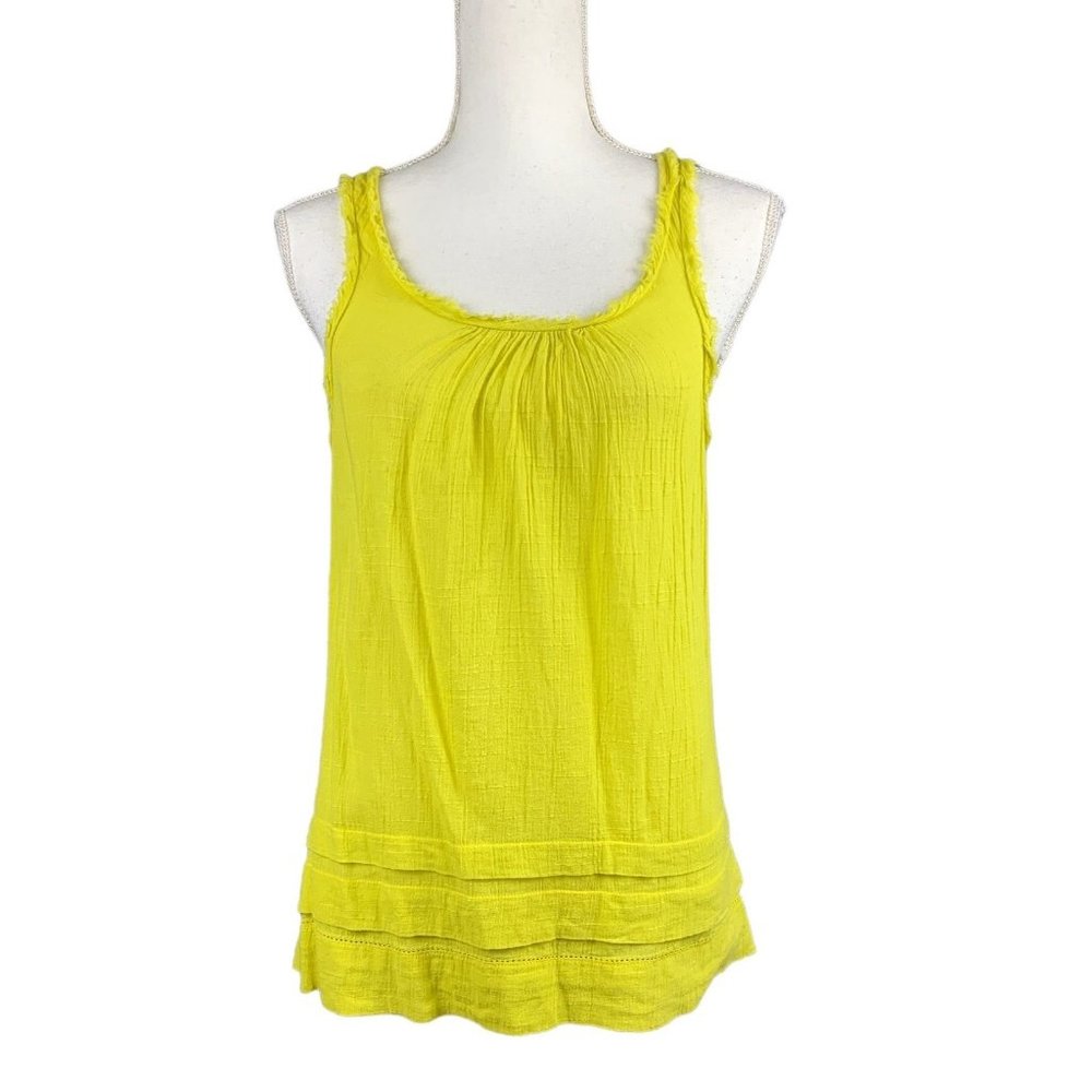 Edme & Esyllte Yellow Crochet Racerback Sleeveless Blouse Size 0